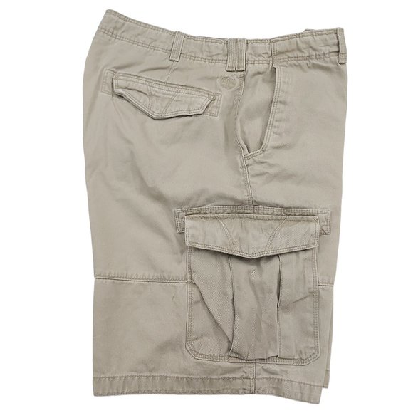 Timberland Cargo Shorts Mens 38 Beige Flat Front High Rise Cotton Outdoor Hiking - Picture 3 of 10